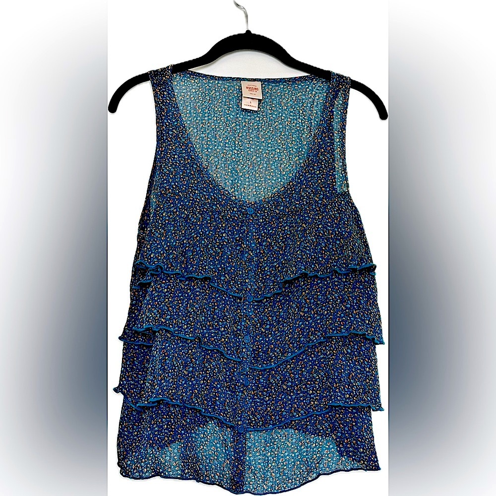Mossimo Supply Co. Blue Floral Top